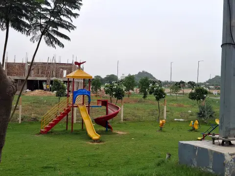 Developed park and green area inside AMD City, Dharuhera