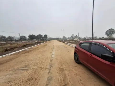 Internal road with streetlights, Ekta Enclave